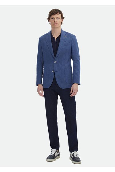 Ramsey Μπουφάν Indigo Pattern Zeroweight Slim Fit από βαμβακερό μείγμα