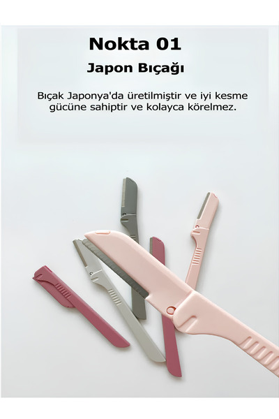 Genel Markalar Kaş Ve Yüz Usturası Açık Ve Koyu Pembe Renk Kaş Alma Ve Düzenleyici Jilet 2'li Set