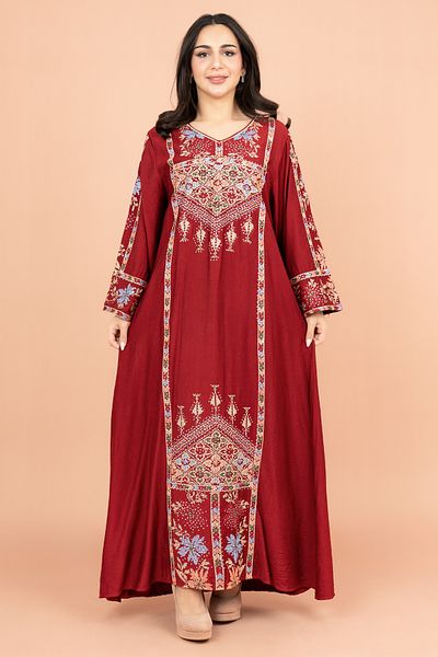 IKKXA Exquisite Embroidered Jalabiya with Delicate Details