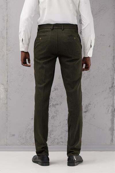 Ecer Regular Fit Düz Kalın Kışlık Gabardin Yan Cepli Pantolon