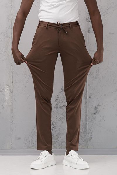 Dorss Παντελόνι Jogger Lycra με ελαστική μέση και ύφασμα νήματος Rayon Regular Fit