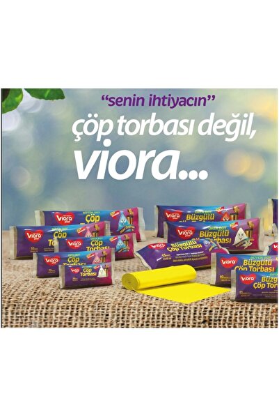 viora büzgülü çöp torbası, 55x60 cm 15 li