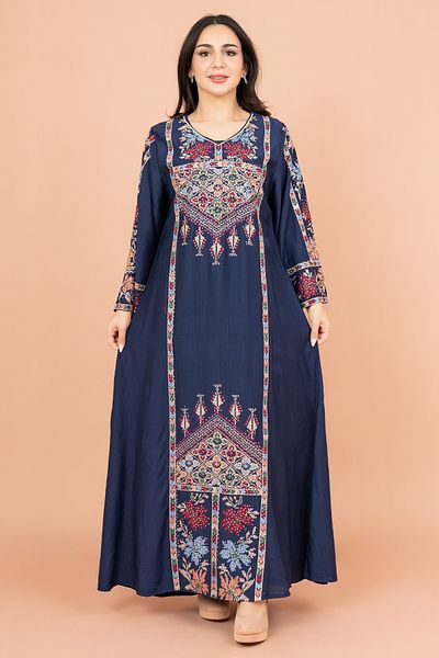 IKKXA Exquisite Embroidered Jalabiya with Delicate Details