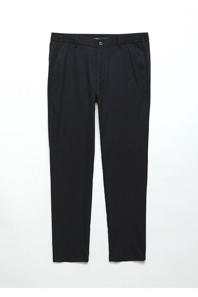 Ramsey Navy Blue Plain Woven Jogging Fit Casual Trousers