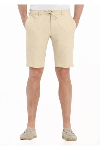 Ramsey Casual κίτρινες ριγέ βαμβακερές βερμούδες Jogging