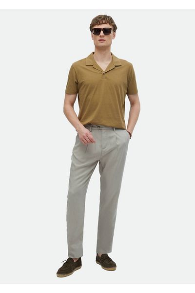 Ramsey T-shirt Camel Hair Polo Neck 100% βαμβακερό
