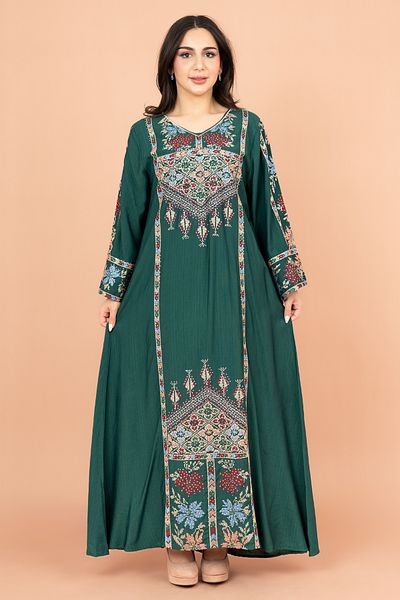 IKKXA Exquisite Embroidered Jalabiya with Delicate Details