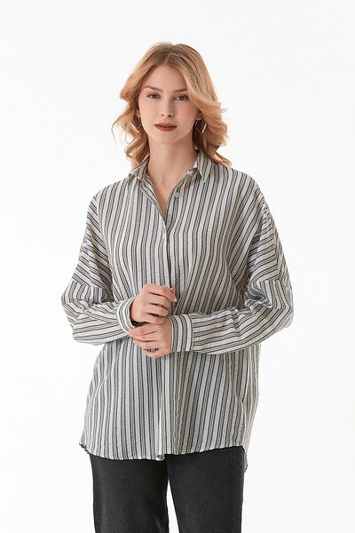 Fulla Moda Риза с копчета Fullmodest на райета