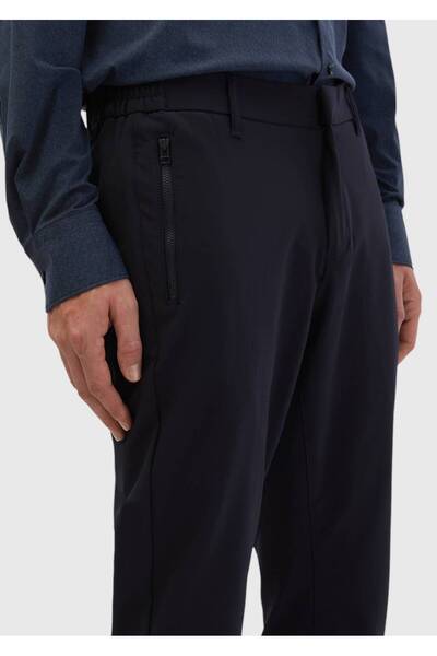 Ramsey Μπλε μπλέ ίσιο πλεκτό παντελόνι Jogging Fit Casual