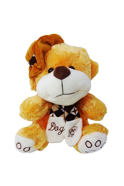 Salamandra Plush Puppy with Hat, Brown