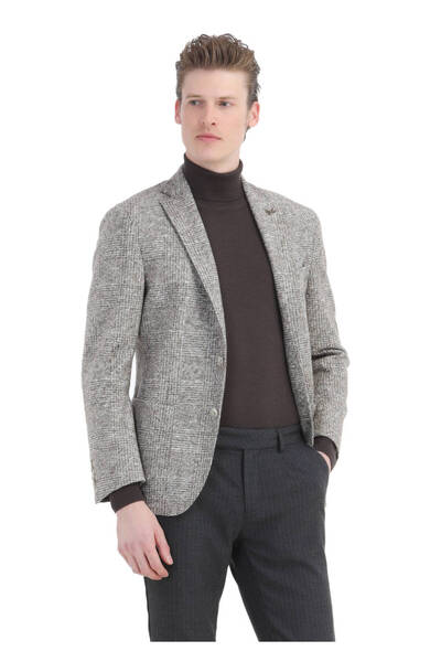 Ramsey Brown Full Turtleneck Plain Knit 100% Wool Sweater