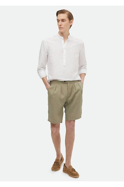 Ramsey Ecru Casual Cotton Blended Plain Regular Fit Shirt