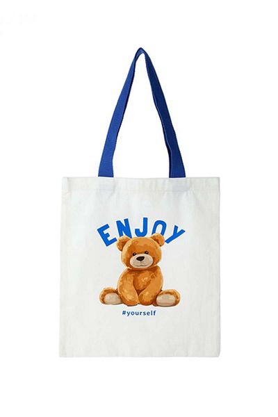 Miniso Clorox Blocking Bear Shopping Bag - Blue