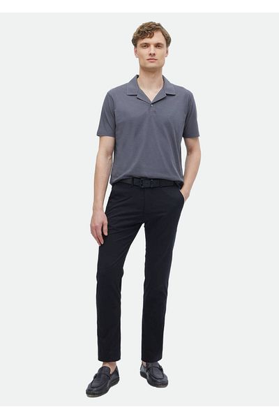 Ramsey Dark Gray Polo Collar 100% Cotton T-Shirt