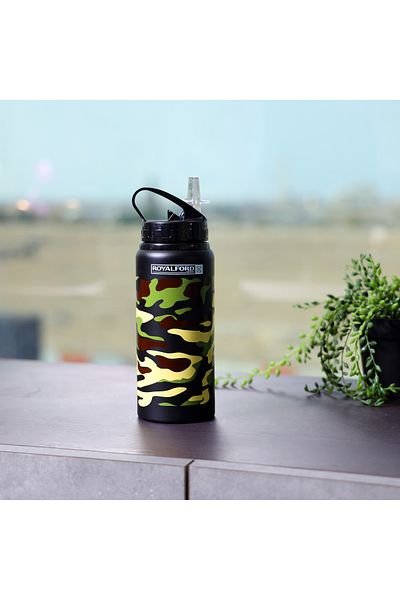 ROYALFORD RF9361BK 600ml Stainless Steel Sports Water Bottle