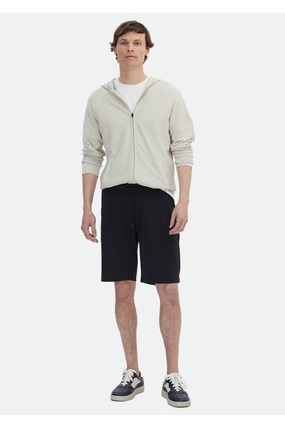 Ramsey Casual Μαύρες Βερμούδες - Απλό πλεκτό Jogging Fit