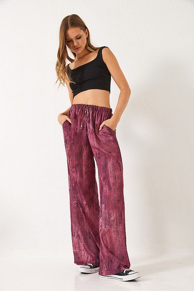Bianco Lucci Pantaloni largi pentru femei, cu buzunare de tranziție în contrast, 60440-2 60271056