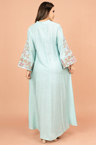 IKKXA Crystal-Embellished Embroidered Jalabiya