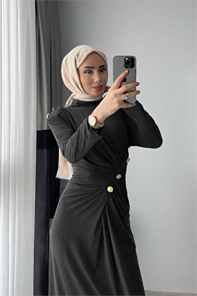Dipmoda Rochie Hijab pentru femei Dipmoda cu material elastic nasturi Nms046