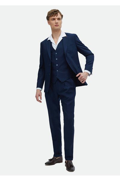 Ramsey Navy Blue Suit - Vest Design