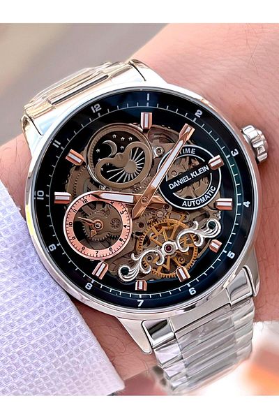 Daniel Klein Automatic & Winding Men's Wristwatch Dual Time Edk.14043.5