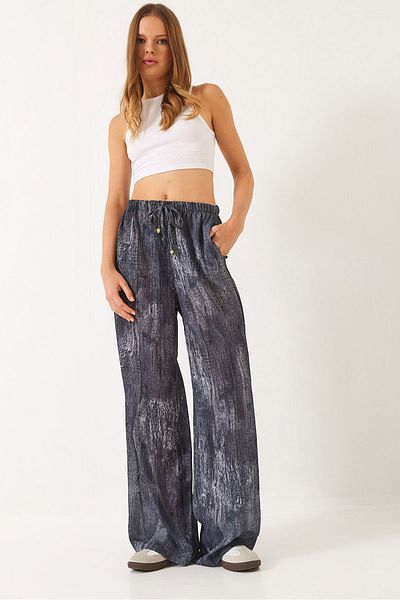 Bianco Lucci Damen-Hose mit weitem Bein und kontrastierendem Übergangstaschen-Detail 60440-2 60271056