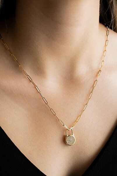 SEMİZ KUYUMCULUK Kapalı Kilit Uçlu Ataç Altın Kolye