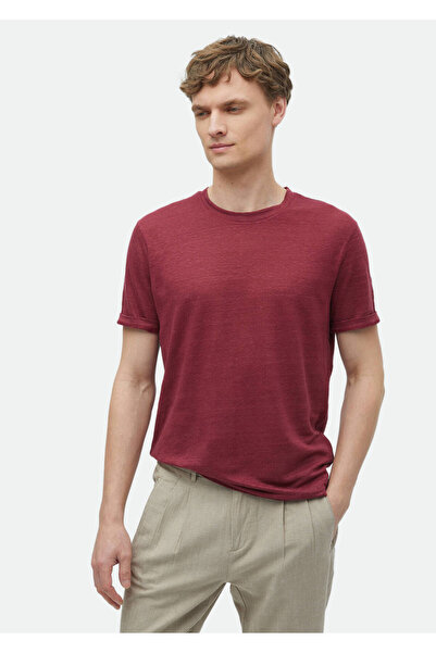 Ramsey Μπλουζάκι Red Crew Neck 100% Λινό