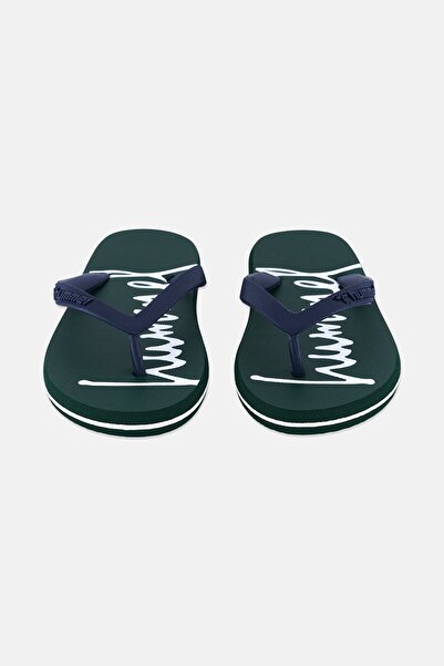 hummel Kids Boy Brand Logo Flip Flop Slippers, Green