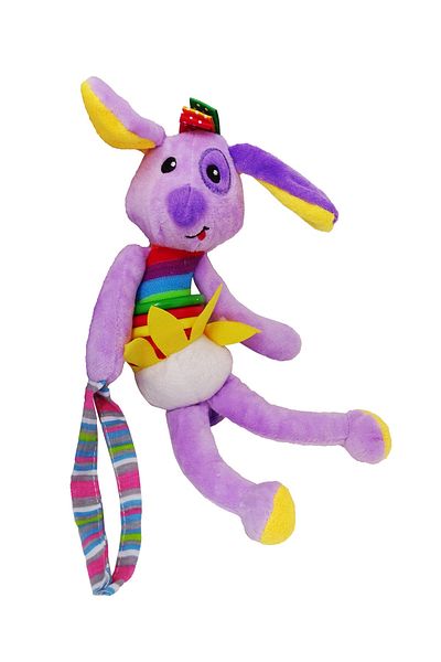 Salamandra Plush Toy, Zurliu the Puppy for Babies, Purple/Yellow