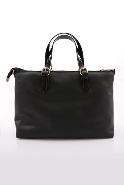 DGN Μαύρη λουστρίνι γυναικεία τσάντα ώμου και χεριού - 2583426