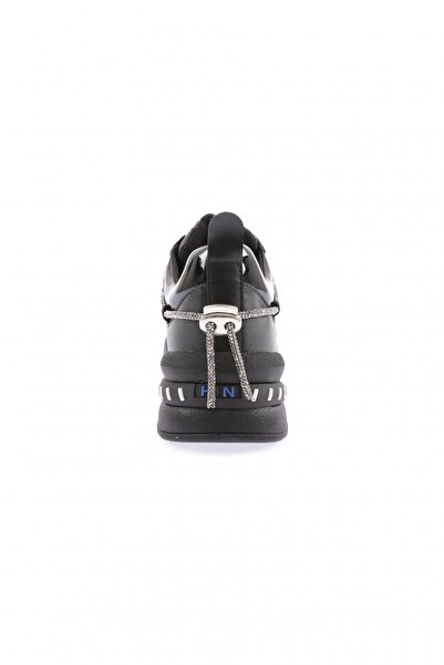 DGN B2 Kadin Silver Taş İp Detayli Bağcikli Sneakers Ayakkabı
