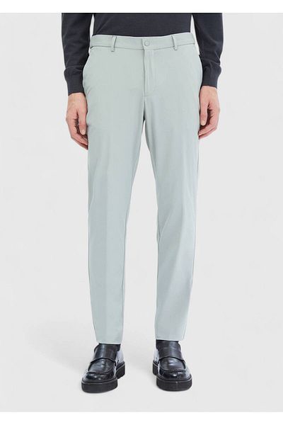 Ramsey Μπεζ ίσιο πλεκτό παντελόνι Jogging Fit Casual