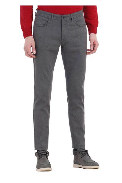 Ramsey Σκούρο γκρι Slim Fit Cotton Blend - Casual παντελόνι με σχέδια