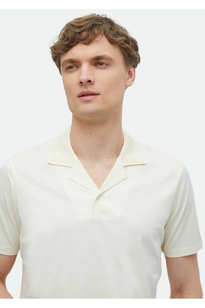Ramsey 100% Cotton Ecru Plain Cuban Collar T-Shirt
