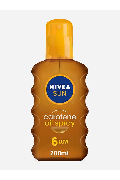 NIVEA Sun Protect Carotene Tanning Oil Spray, Vitamin E and Jojoba Oil, SPF 6, 200ml