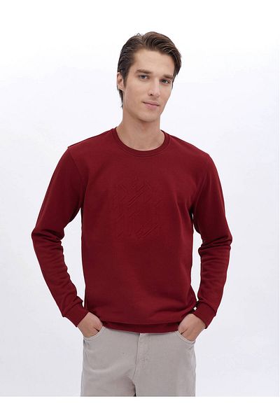 Kip Crew Neck Red Printed Sweatshirt
