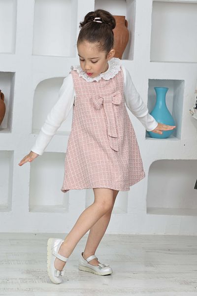 ANGELOS GIRLS Rochie din 2 piese din țesătură Chanel pentru fete (rochie+bluză Bady)12174