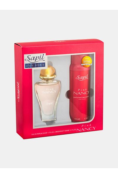 sapil عبوة من قطعتين - مجموعة هدايا عطر نانسي بينك 50 مل + مزيل عرق 150 مل