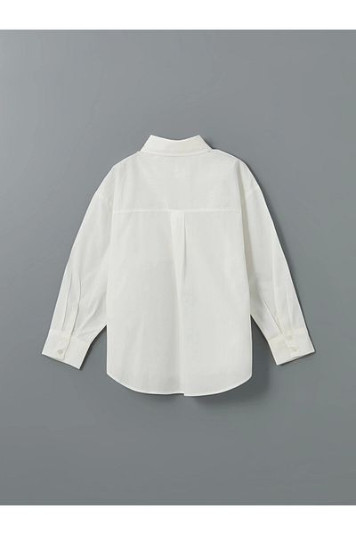 LC Waikiki Lcw Kids Ecru Long Sleeve Girl's Shirt