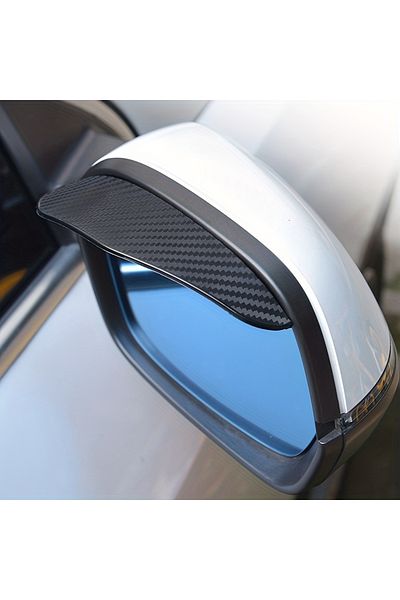 Choice black Car Rearview Mirror Rain Eyebrow Carbon Fiber Sun Visor Shade Protector Clear Vision Rain Auto