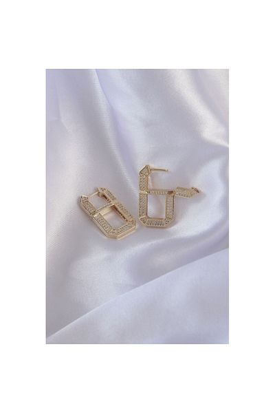 Skygo Vip Series Brass Gold Color Zircon Stone Serenay Earrings - Tj-Bkp9071