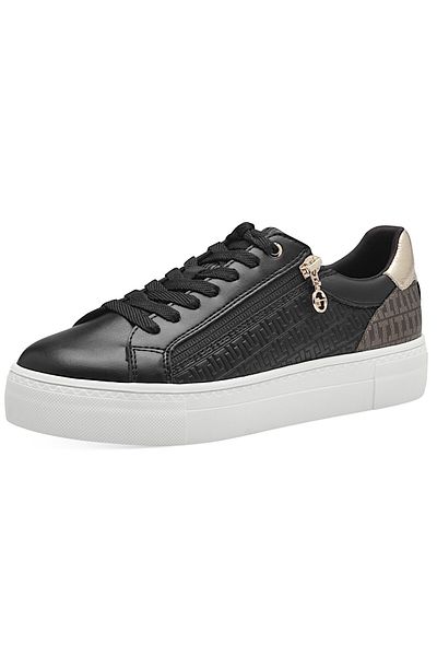 Tamaris Damen Low Sneaker Low Top 1-23313-41 Schwarz 048 Black/Gold Textil/Synthetik