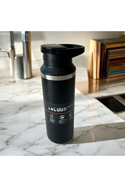 Verahed Stainless Steel Vacuum Leak Proof Matte Black 500 ml Thermos Cup Tea Coffee Thermos