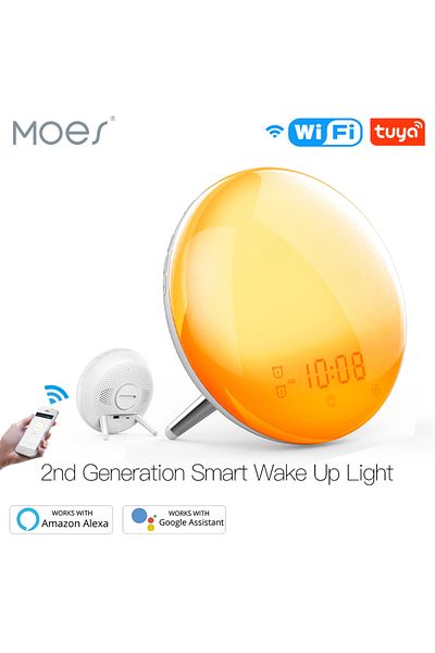 Choice 1 Pc Wifi Smart Wake Up Light Workday Alarm Clock With 7 Colors Sunrise/sunset Smart Life Tuya App W