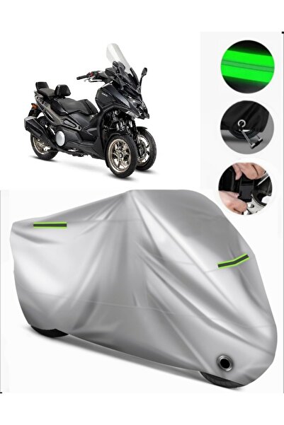 MotoEN Kymco Cv3 Compatible Motorcycle Tarpaulin Premium (Lock Compatible)-Grey