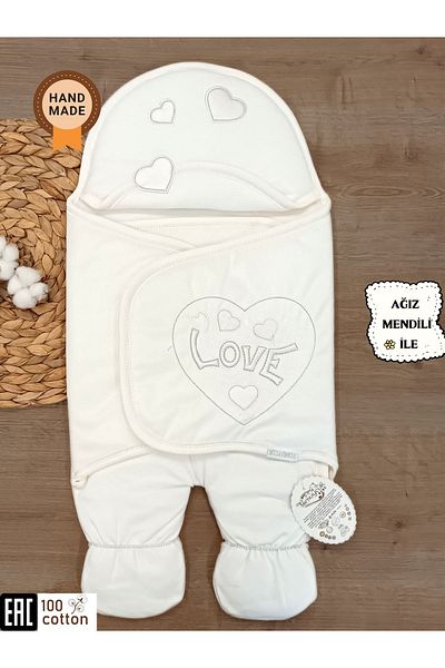 Tomuycuk 100% Cotton Heart and Foot Sleeping Bag for Newborn Baby