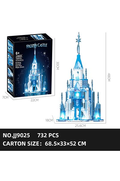 AMAZINGBLOKS With Box 732PCS Ice Snow Castle Building Blocks Fairy Tale Princess Magic Castle Building Model Bric