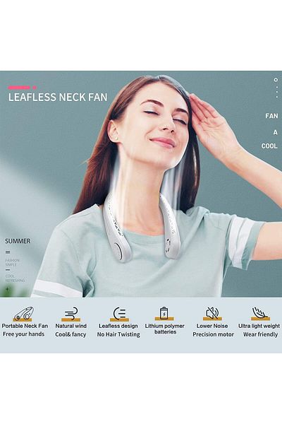 COOYA Neck Fan, Portable Fan, Ultra-Quiet, Small Hang Fan for Travel Outdoor Sport Office(White)