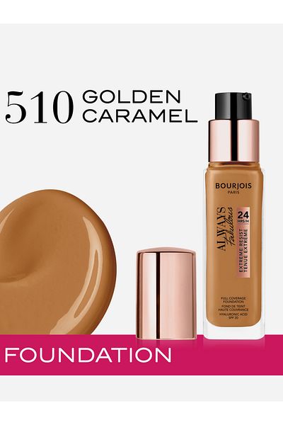 Bourjois Always Fabulous 24H Extreme Resist Foundation - 510 Golden Caramel